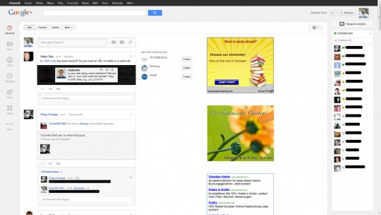 Google Whitespace mit Werbung