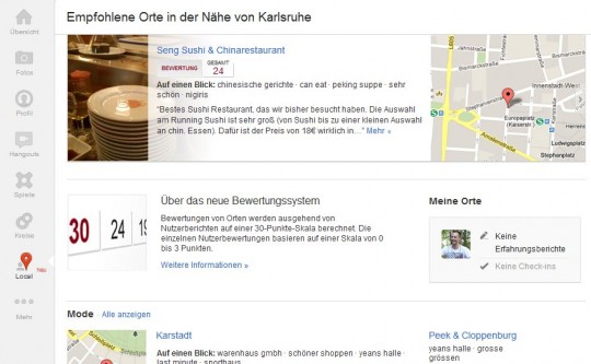 Google+ Local: Integration von Google Places in Google+