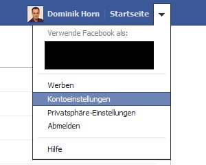 Menü Facebook App-Berechtigungen