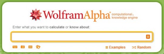 Wolfram Alpha Eingabemaske