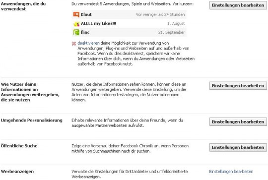 Privatsphäre-Einstellungen Werbeanzeigen, Anwendungen und Webseiten