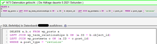 Revisionen aus der Datenbank löschen