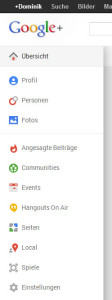 Google+ Menü