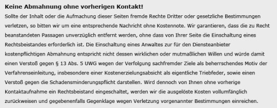 Beispieltext Keine Abmahnung ohne vorherigen Kontakt