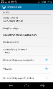 WordPress App Kommentar Benachrichtigungen