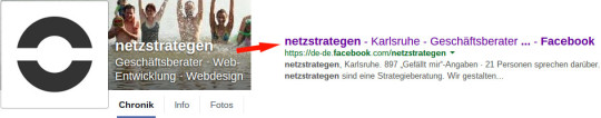 Title von Facebook-Fanpage in den SERPS