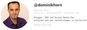 Profil: Dominik Horn bei Ello