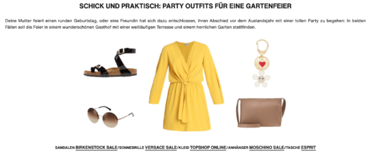Interne Verlinkung aus dem Content heraus im Zalando Lounge Blog